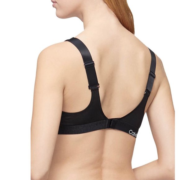 Calvin Klein QF6577-001 Women's Black Bralette Comfort Cotton Unlined Triangle - Picture 2 of 5